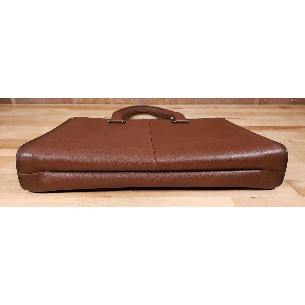 Tonino Lamborghini Brown Leather Bag Attache 14 Inch Made in Italy
